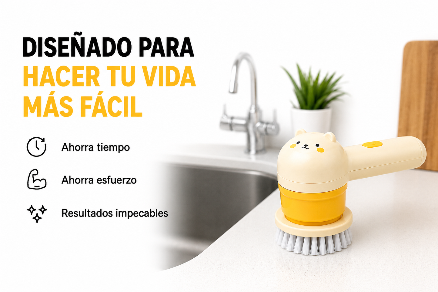 Cepillo Eléctrico Giratorio Recargable| Limpieza Profunda sin Esfuerzo